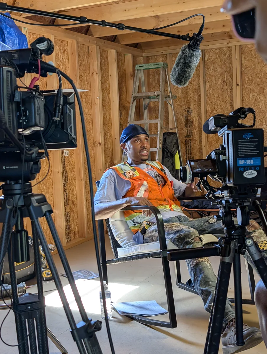Behind the scenes: indoor interview lighting and camera setup