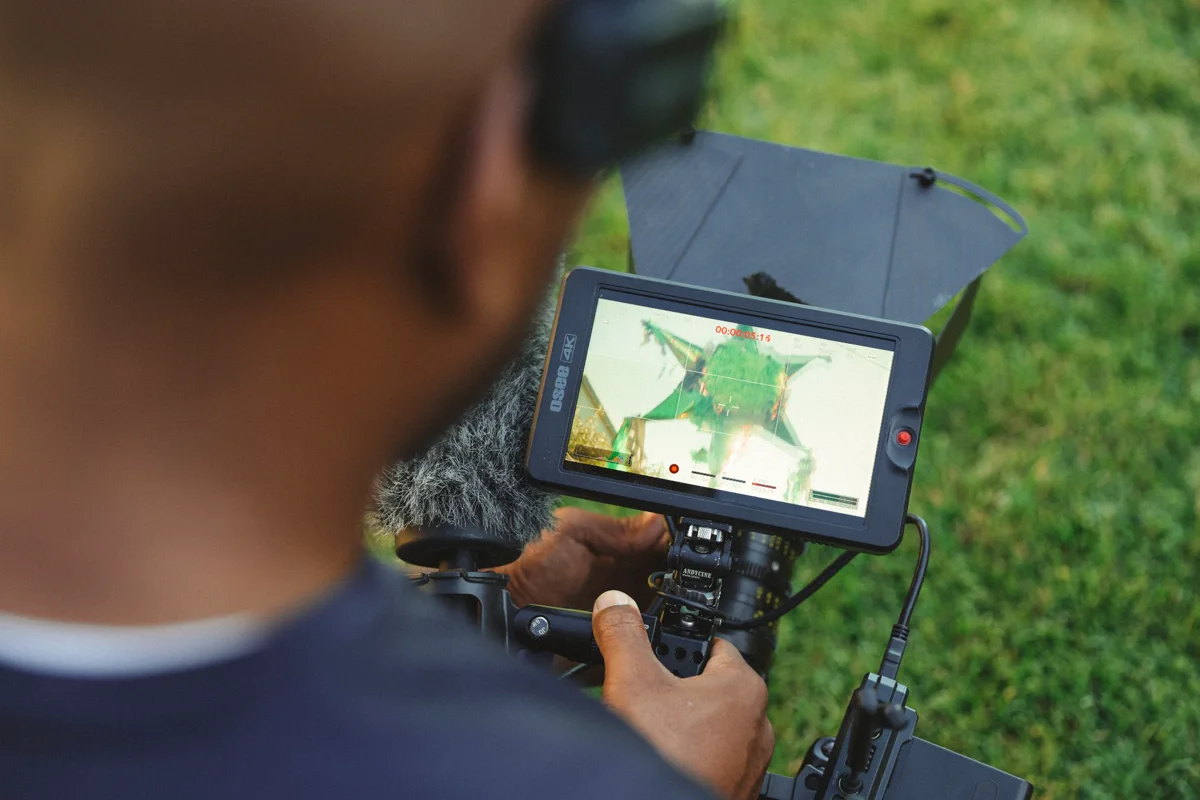 Behind the scenes: production monitor and camera setup